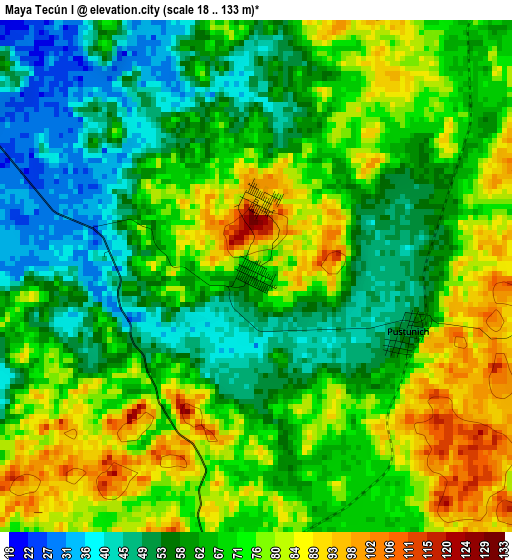 Maya Tecún I elevation map