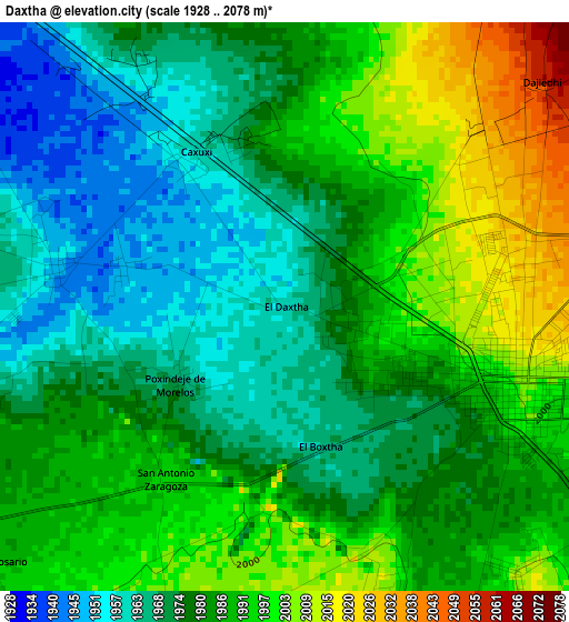 Daxtha elevation map