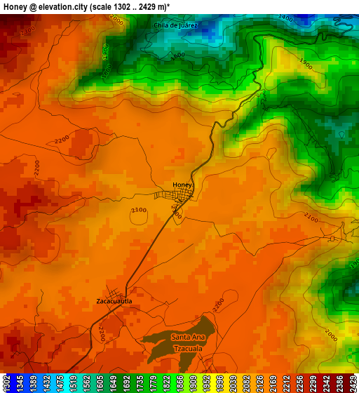 Honey elevation map