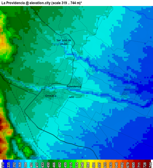 La Providencia elevation map