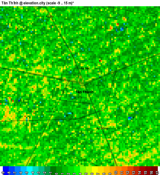 Tân Thạnh elevation map