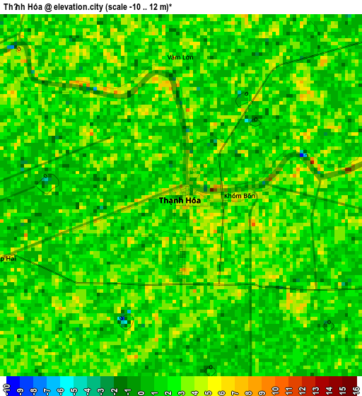 Thạnh Hóa elevation map