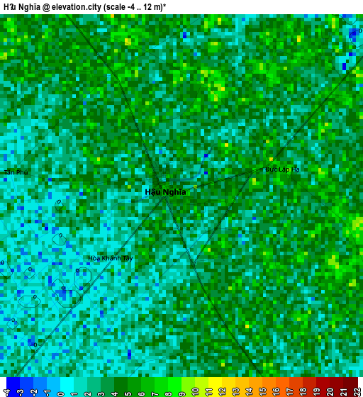 Hậu Nghĩa elevation map