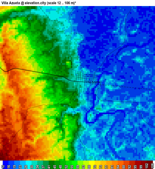 Villa Azueta elevation map