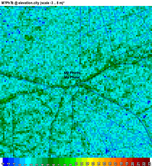 Mỹ Phước elevation map