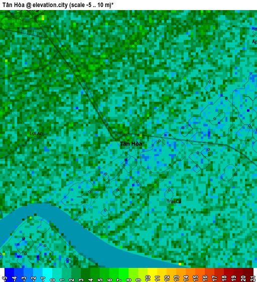 Tân Hòa elevation map