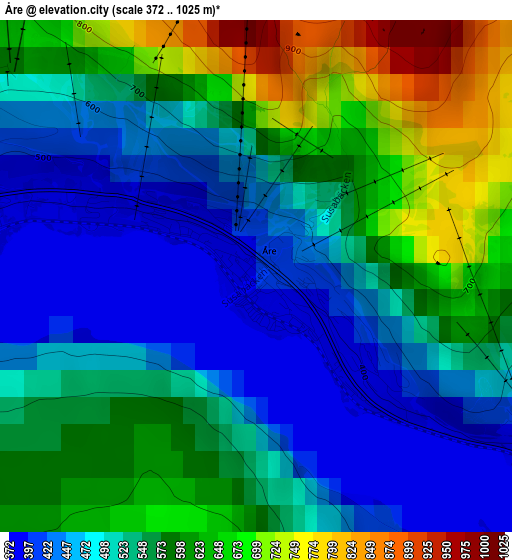 Åre elevation map