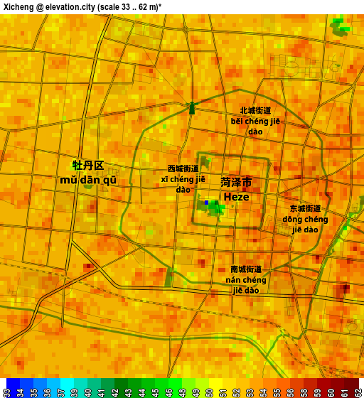 Xicheng elevation map