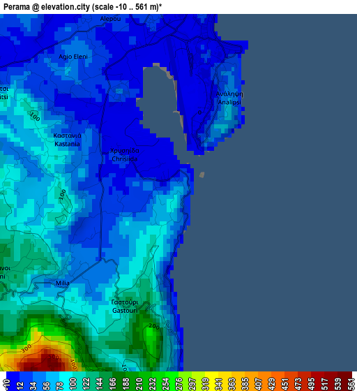 Perama elevation map