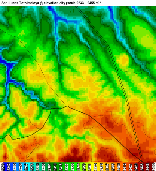 San Lucas Totolmaloya elevation map