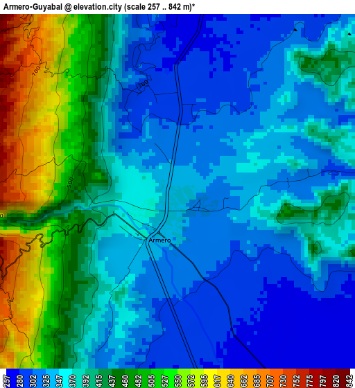 Armero-Guyabal elevation map