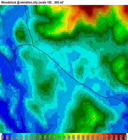 Woodstock elevation map