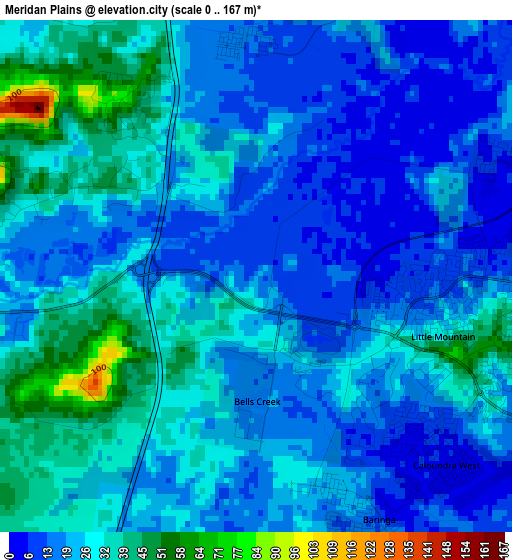 Meridan Plains elevation map