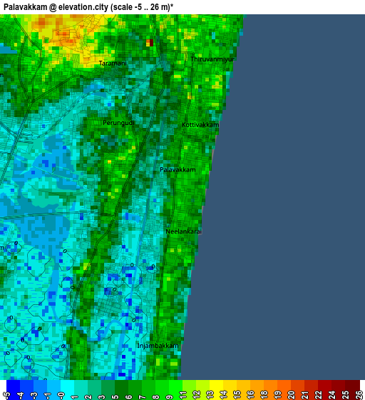 Palavakkam elevation map