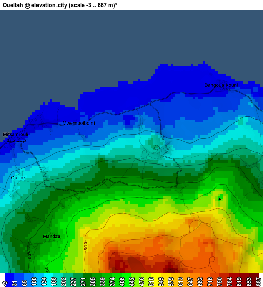 Ouellah elevation map