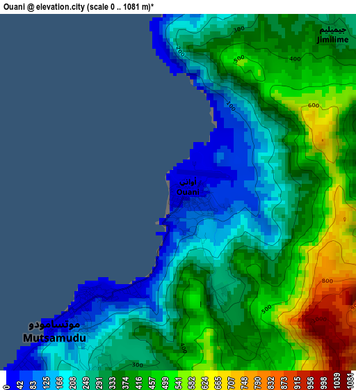 Ouani elevation map