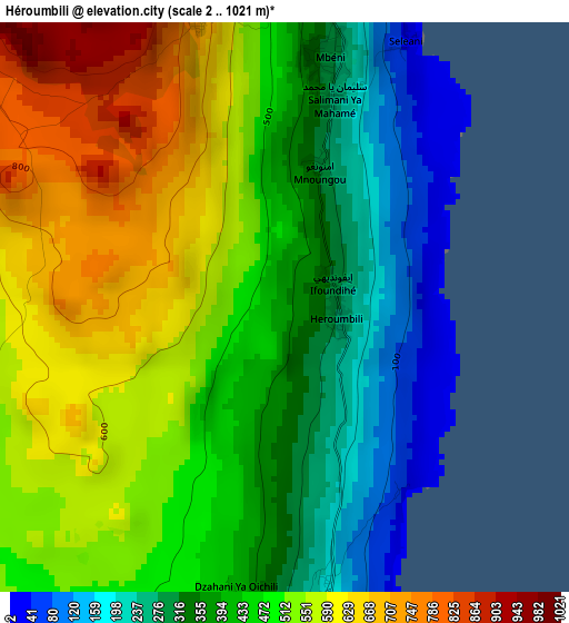 Héroumbili elevation map