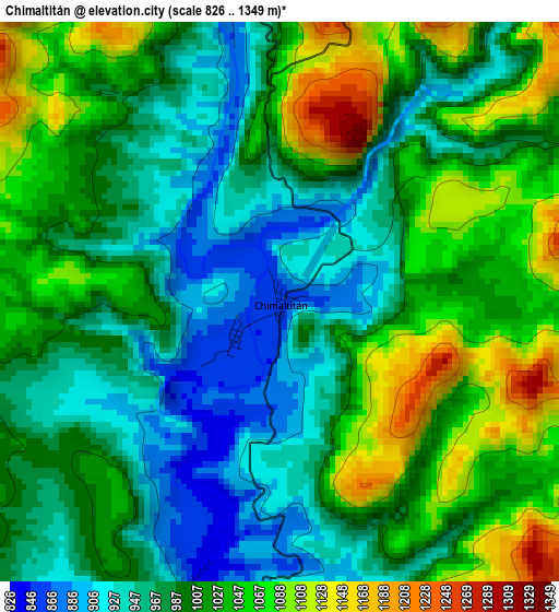 Chimaltitán elevation map