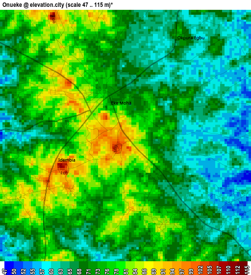 Onueke elevation map