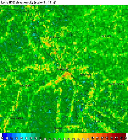 Long Hồ elevation map