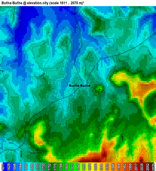 Butha-Buthe elevation map