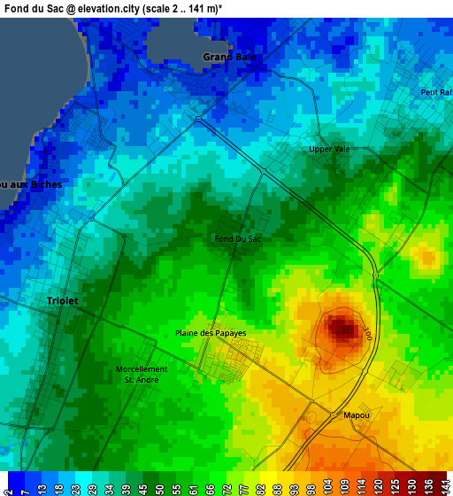 Fond du Sac elevation map