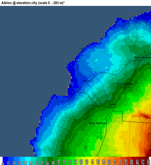 Albion elevation map