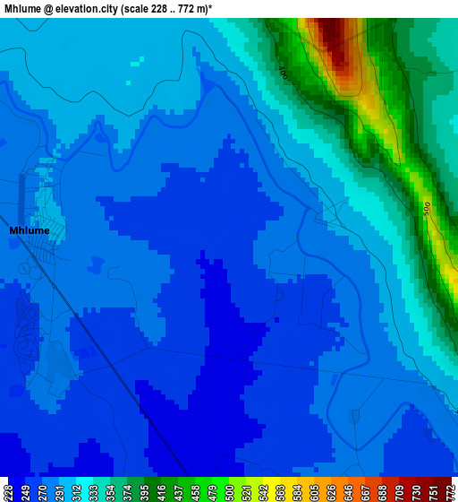 Mhlume elevation map