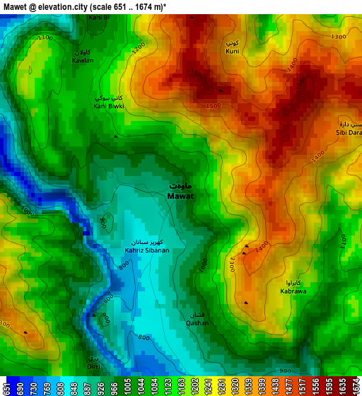 Mawet elevation map