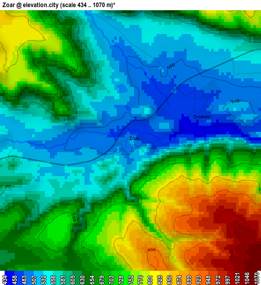 Zoar elevation map