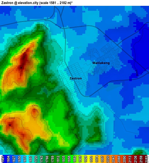 Zastron elevation map