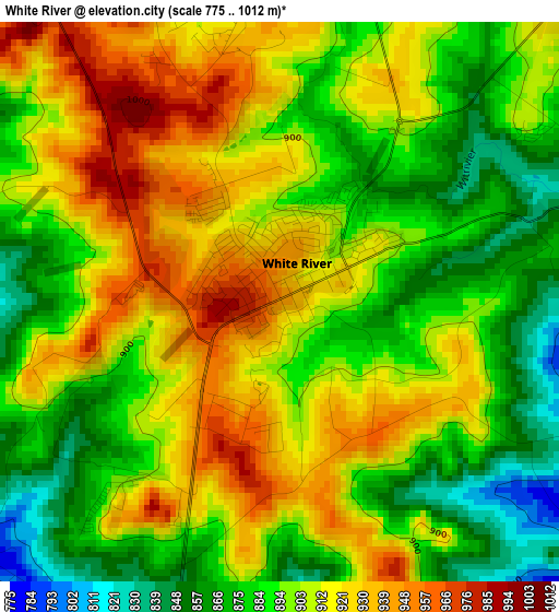 White River elevation map