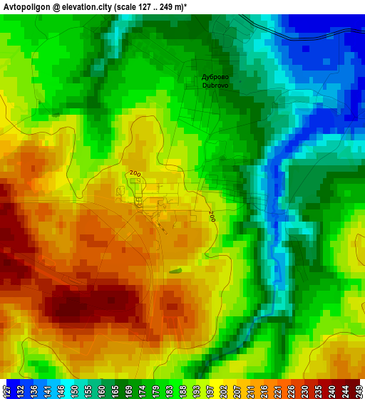 Avtopoligon elevation map