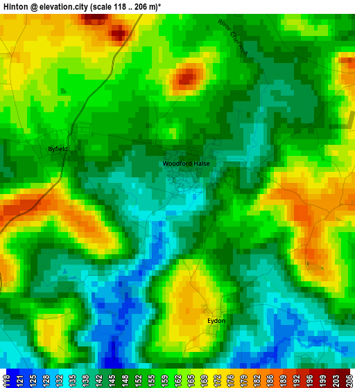 Hinton elevation map