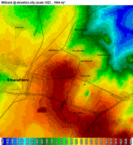 Witbank elevation map