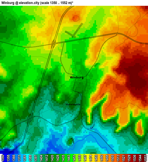 Winburg elevation map