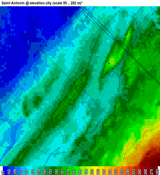 Saint-Antonin elevation map