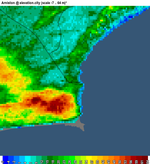 Arniston elevation map