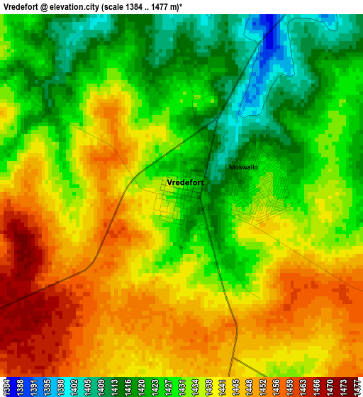 Vredefort elevation map