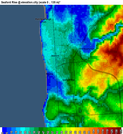 Seaford Rise elevation map