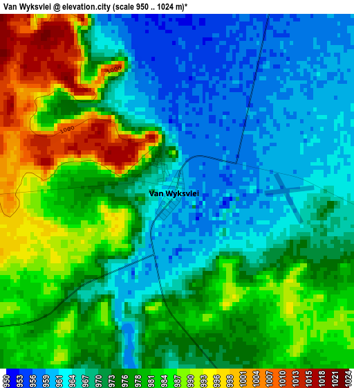 Van Wyksvlei elevation map