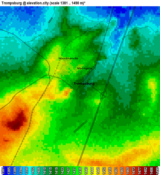 Trompsburg elevation map