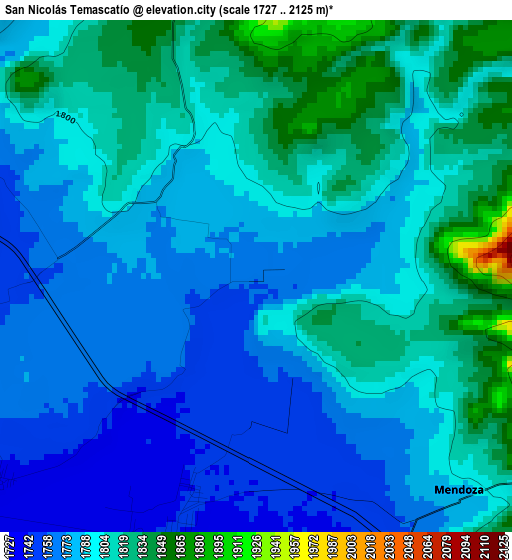 San Nicolás Temascatío elevation map