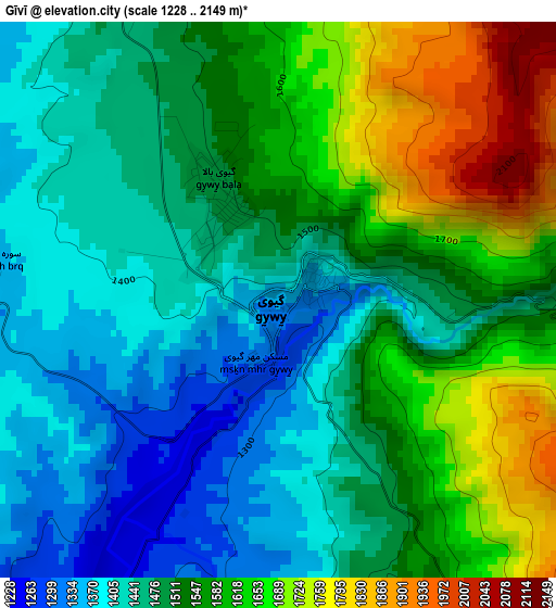 Gīvī elevation map