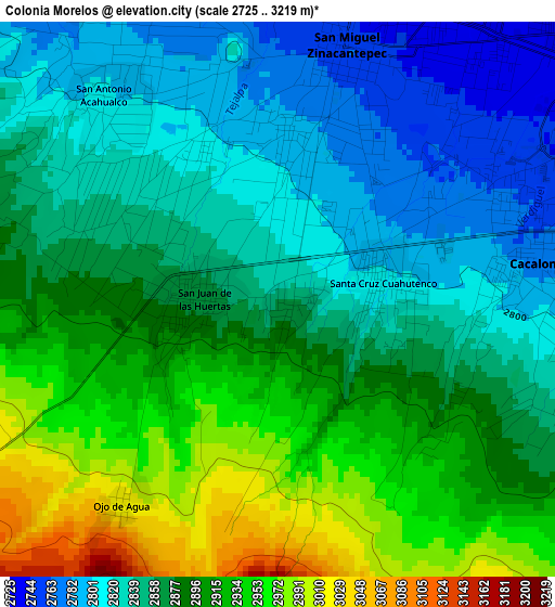 Colonia Morelos elevation map