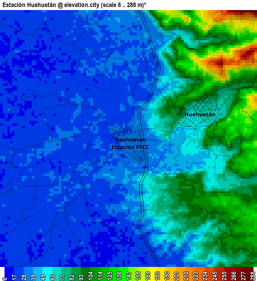 Estación Huehuetán elevation map