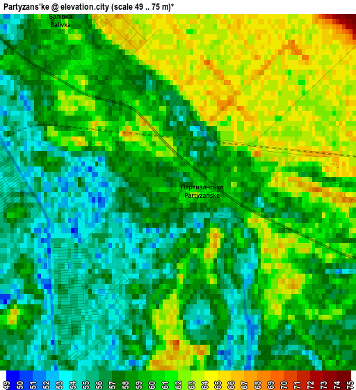 Partyzans’ke elevation map