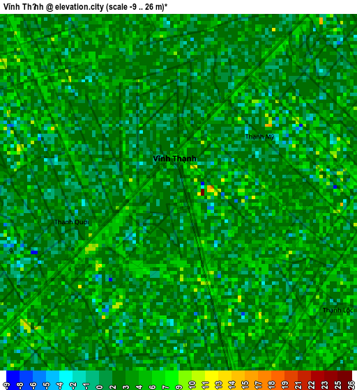 Vĩnh Thạnh elevation map