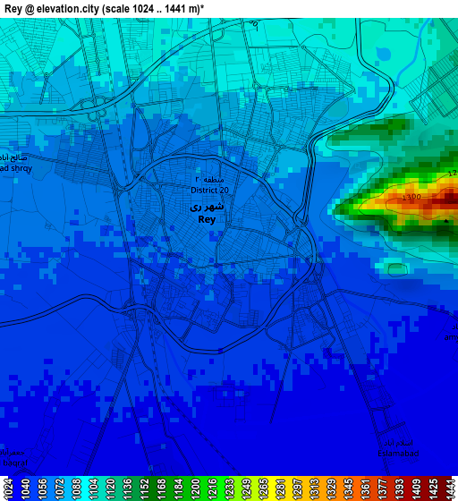 Rey elevation map