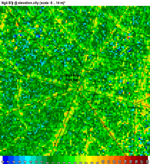Ngã Bảy elevation map
